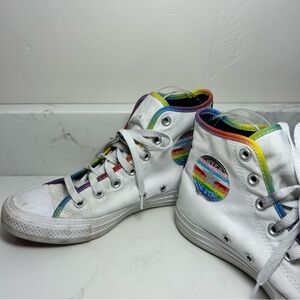 Converse All Stars Chucks White PRIDE Rainbow White Womens Size 8 Mens 6 Unisex